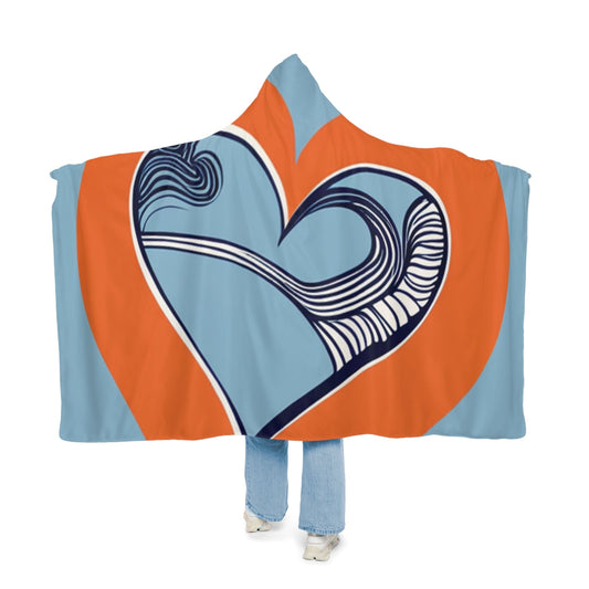 Line Heart - Hooded Blanket & Pillow Bundle